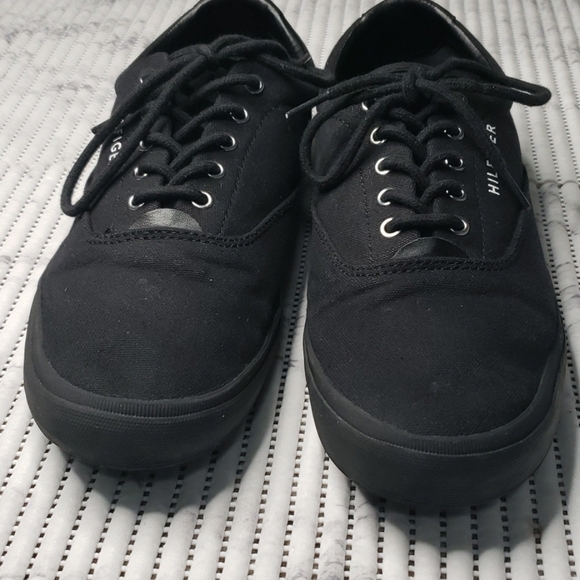 Tommy Hilfiger Men Black Lace Up Sneakers Size 8.5 - Picture 6 of 9